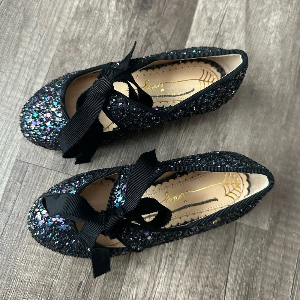 Charlotte Olympia INCY OLIVIA toddler Flats Blue GLITTER  Mary Jane 25